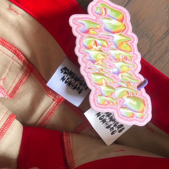 Somewhere Nowhere REBEL FAUX LEATHER BUTTON TROUSERS- M - Picture 4 of 12